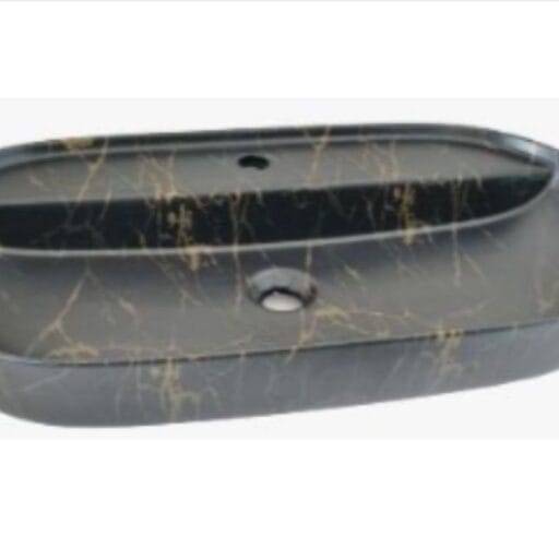 Wash Basin Gold Black Glossy