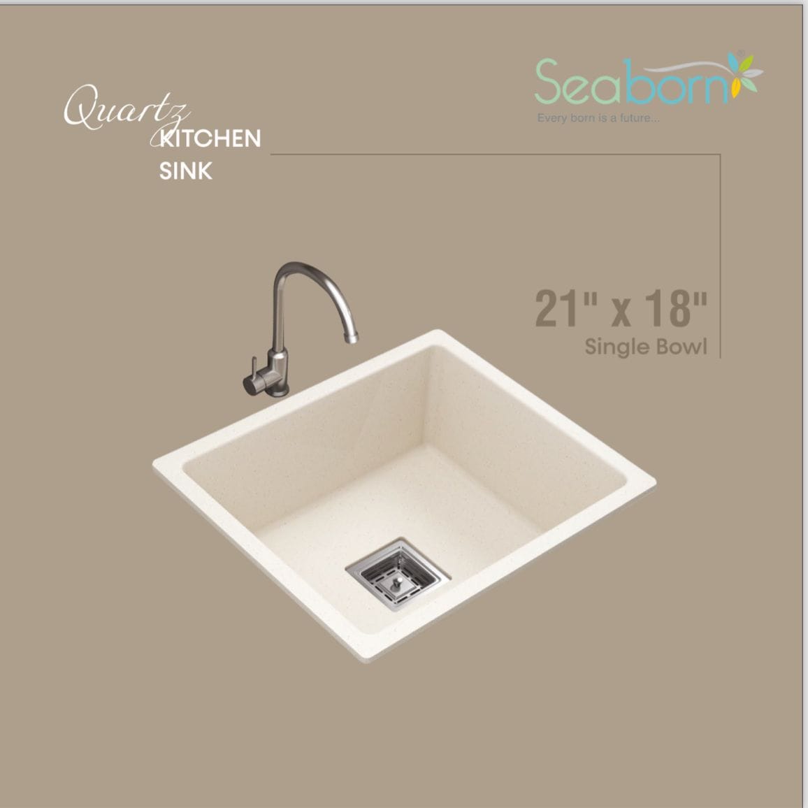 Quartz Kitchen Sink (21x18x8.5 Inch)