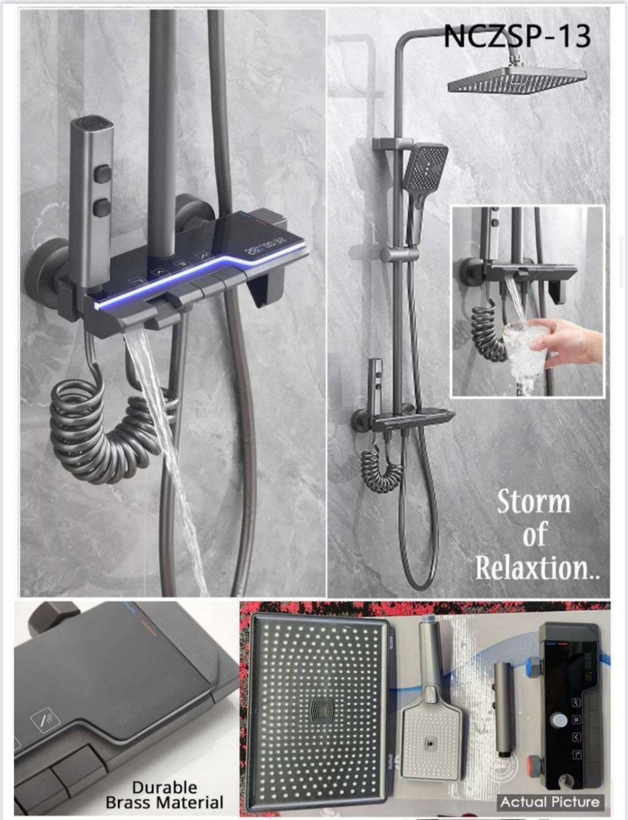 Piano with Durable Brass Material Shower Set M.No. Seaborn 0013