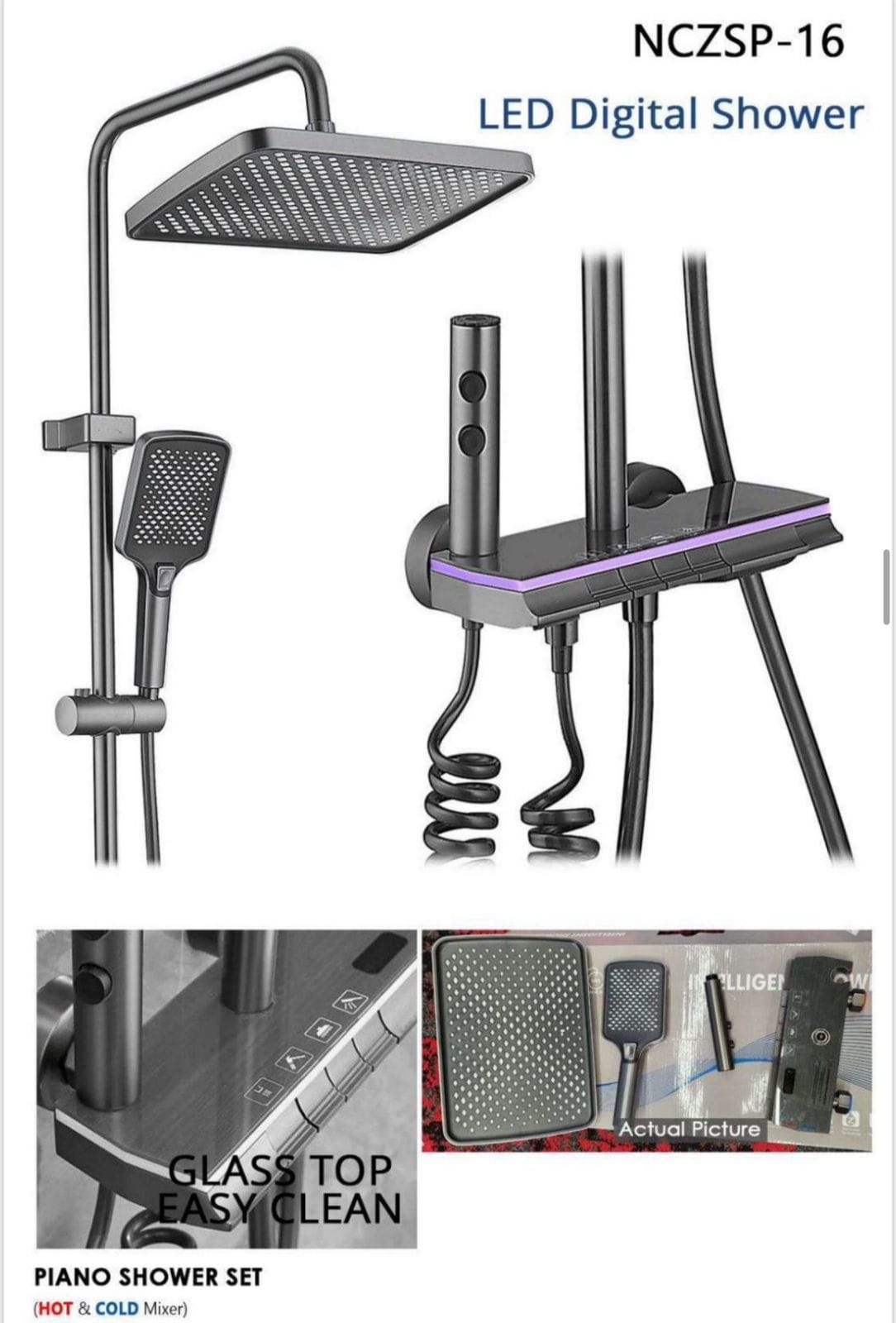 LED Digital Shower Set Model No : Seaborn 0016