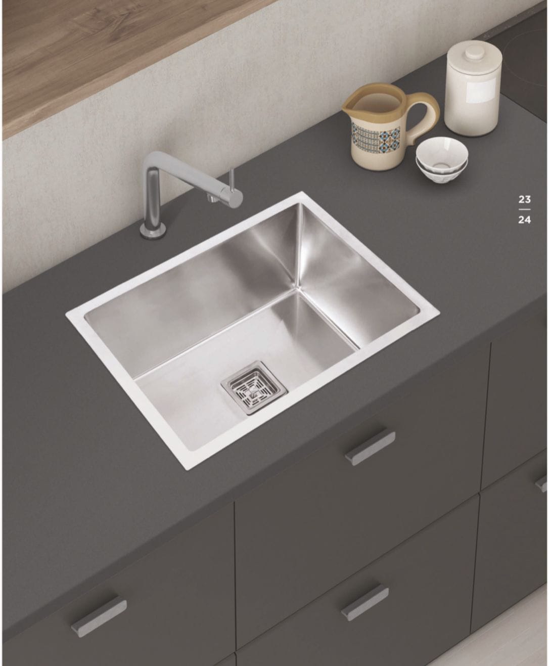 24X18X10 INCH SS KITCHEN SINK HANDCRAFTED SINGLE DEEP BOWL