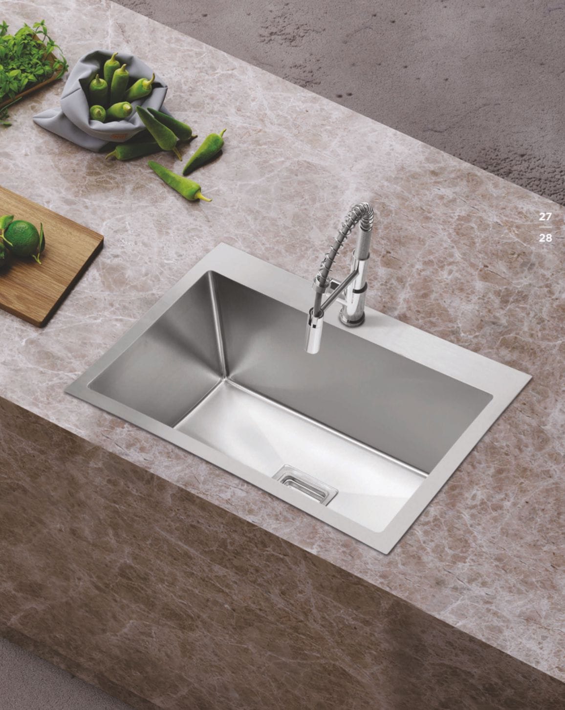 30X20X10 HANDCRAFTED KITCHEN SINK TAP HOLE