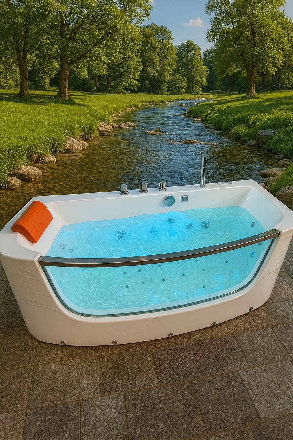Single Person Curve Glass Jacuzzi