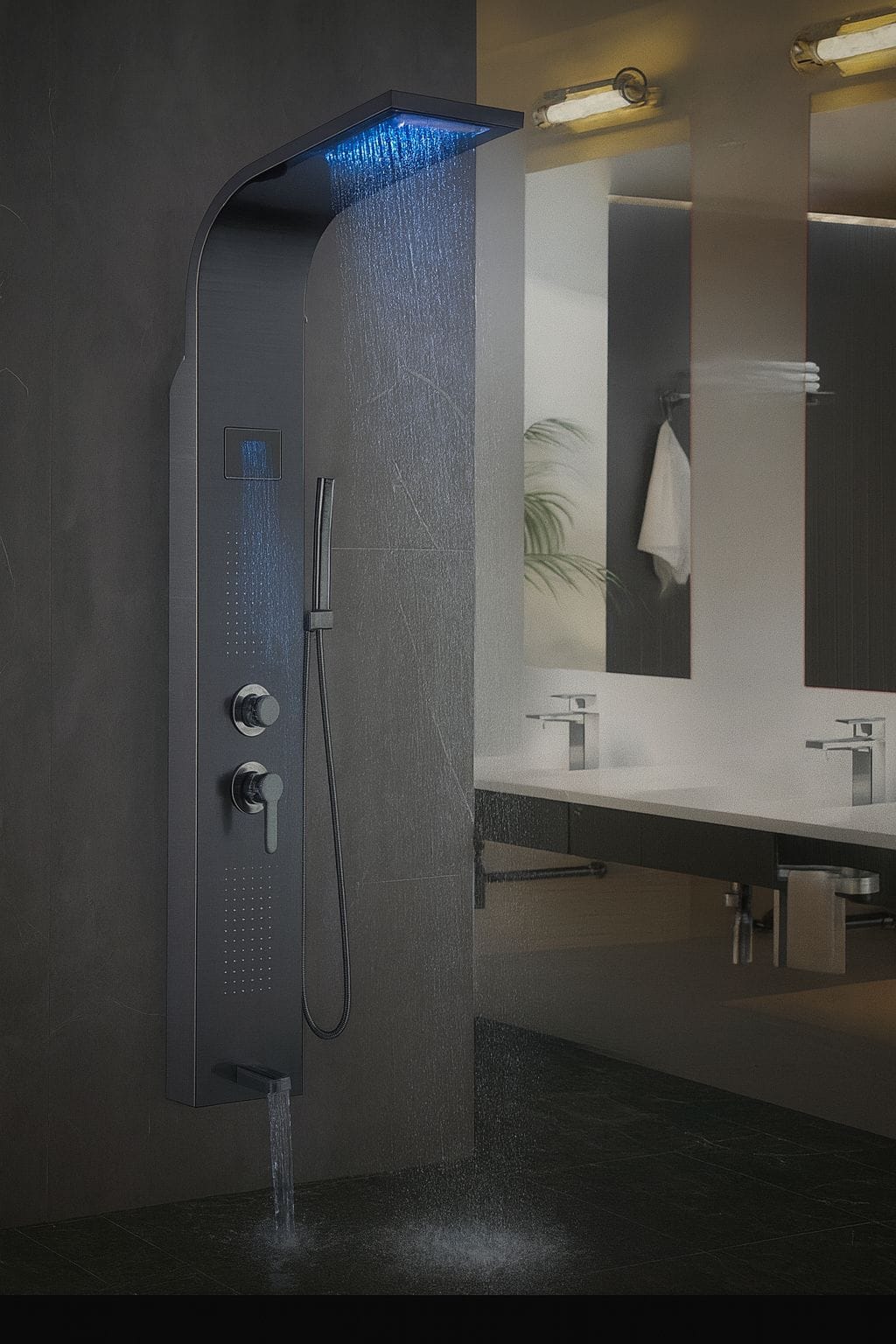 Grey Finish Shower Panel - Seaborn 010