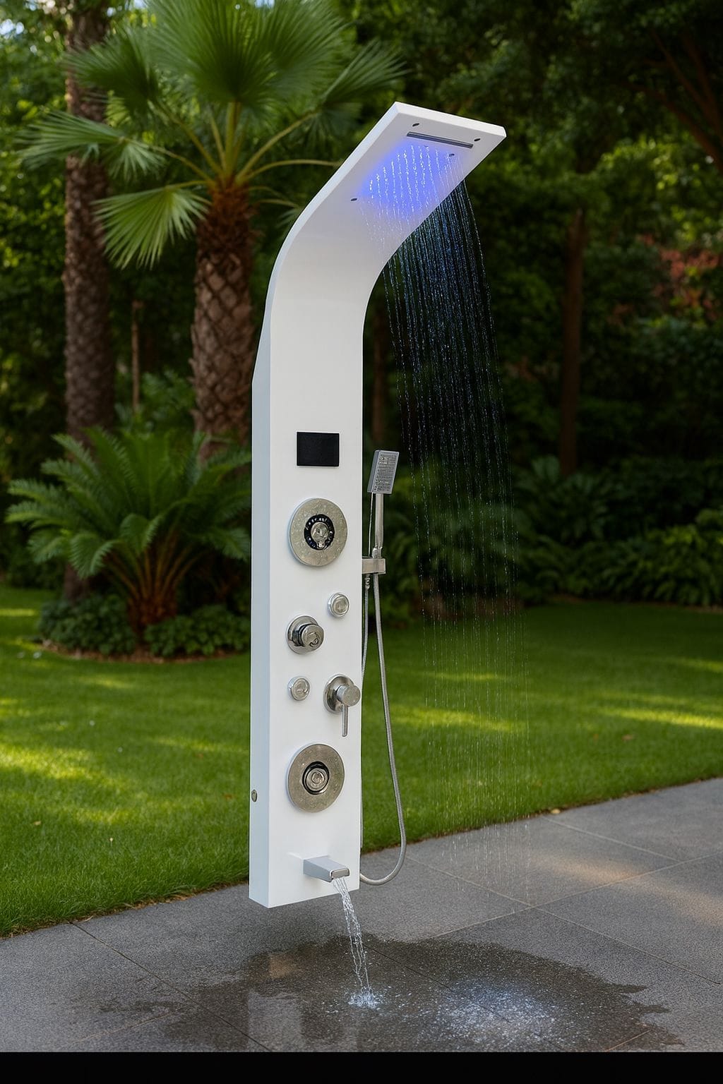 Whit Shower Panel with LED Lights - Seaborn 009