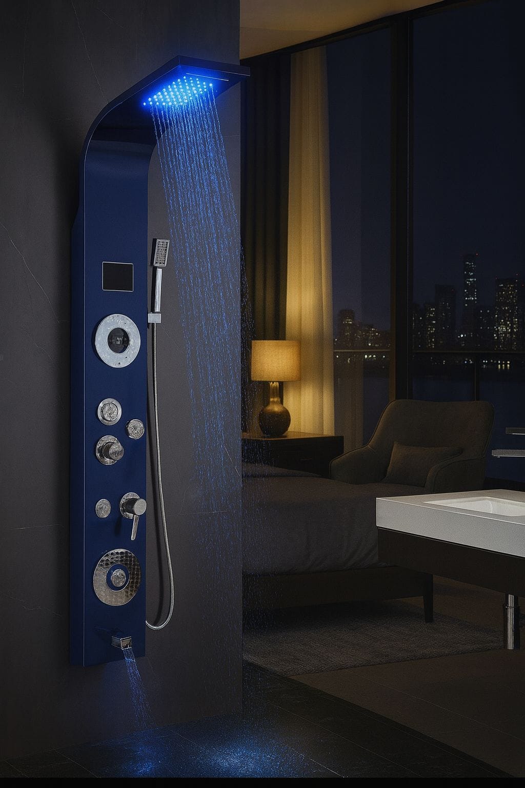 LED Light with Blue Color - Shower Panel 008