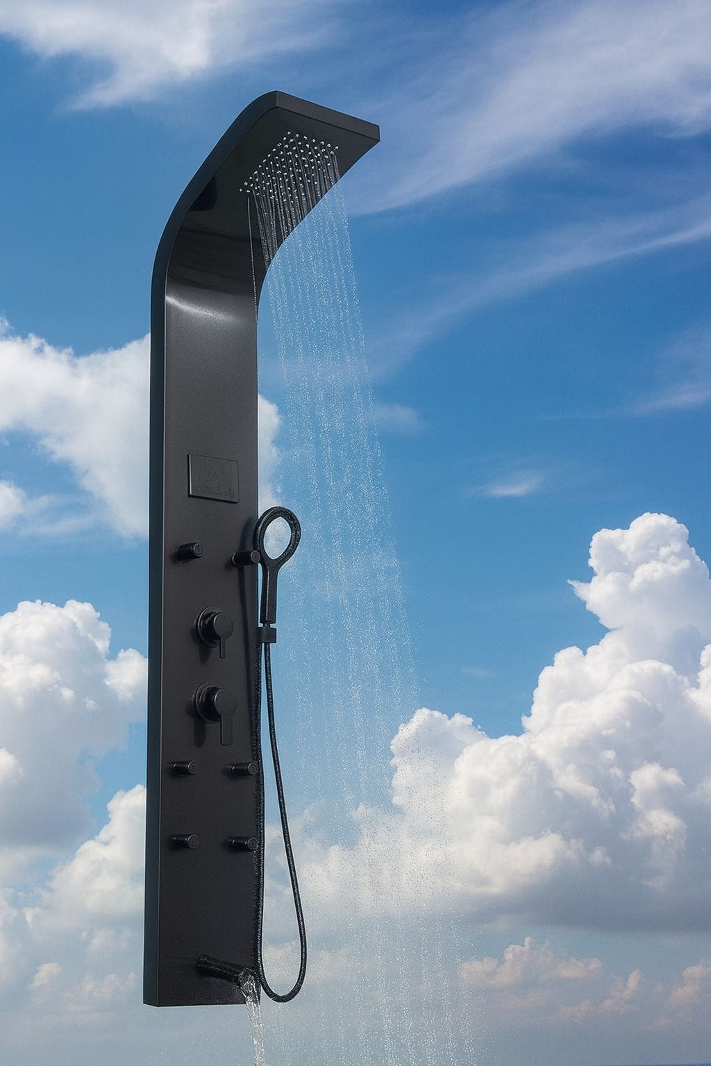 Shower Panel Matt Black - Seaborn 004