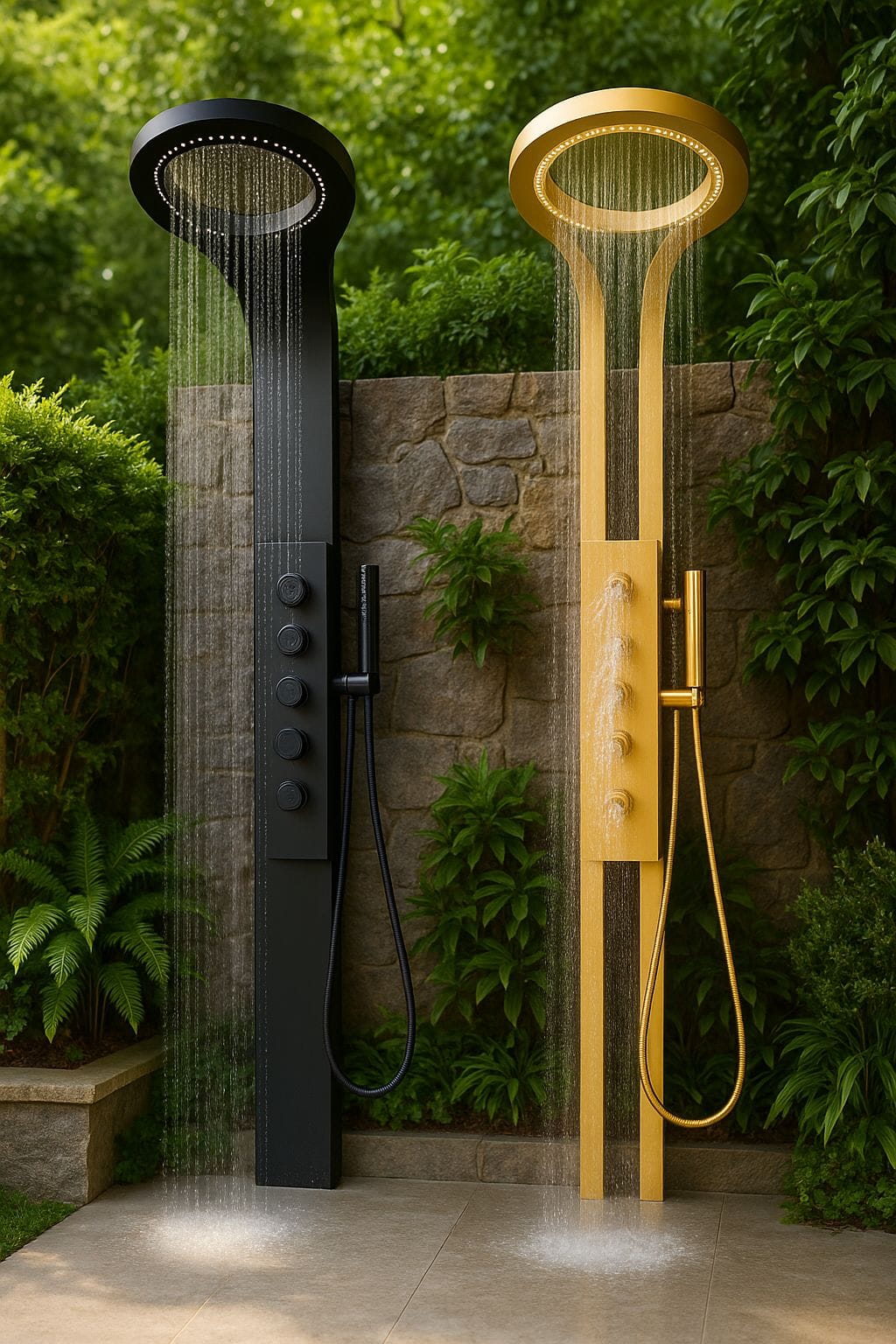 Shower Panel Heavy Duty Steel Round Rainy - Seaborn 003