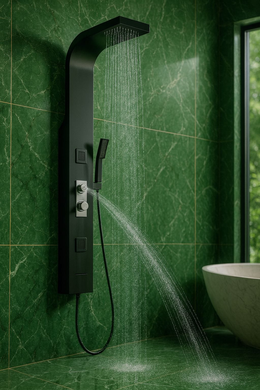 Shower Panel Black Matt - Seaborn 001