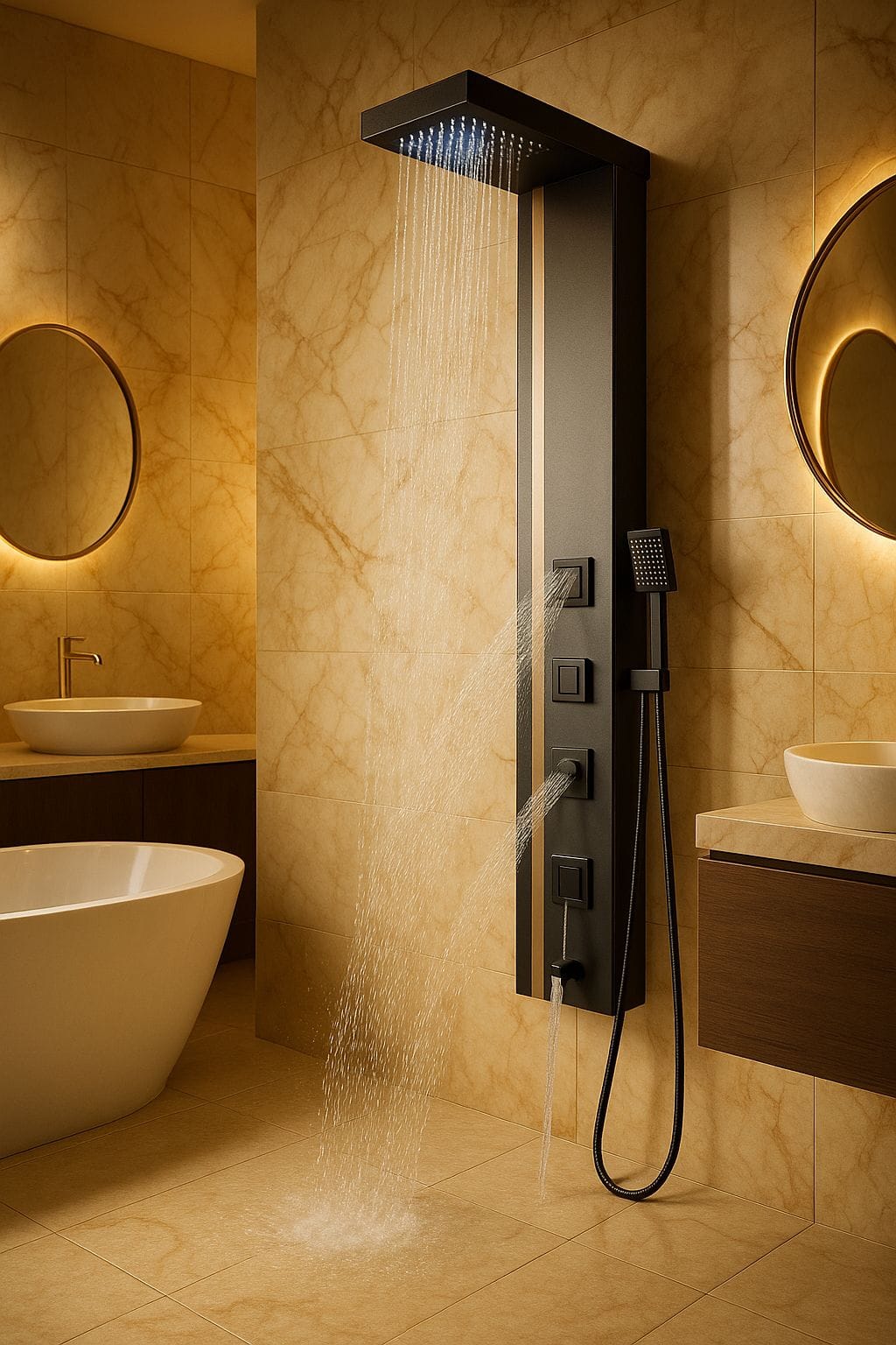 Dual Tone Shower Panel with Body Jets - Seaborn 013